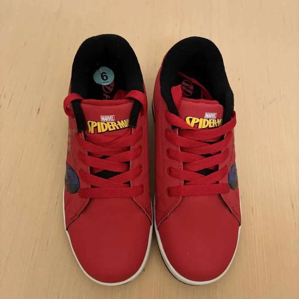 Heelys Youth Kids Size 6 Spider-Man Marvel Wheels Red Skate Sneakers Shoe